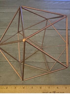 Geometric Metal Tabletop Sculpture - Copper Finish